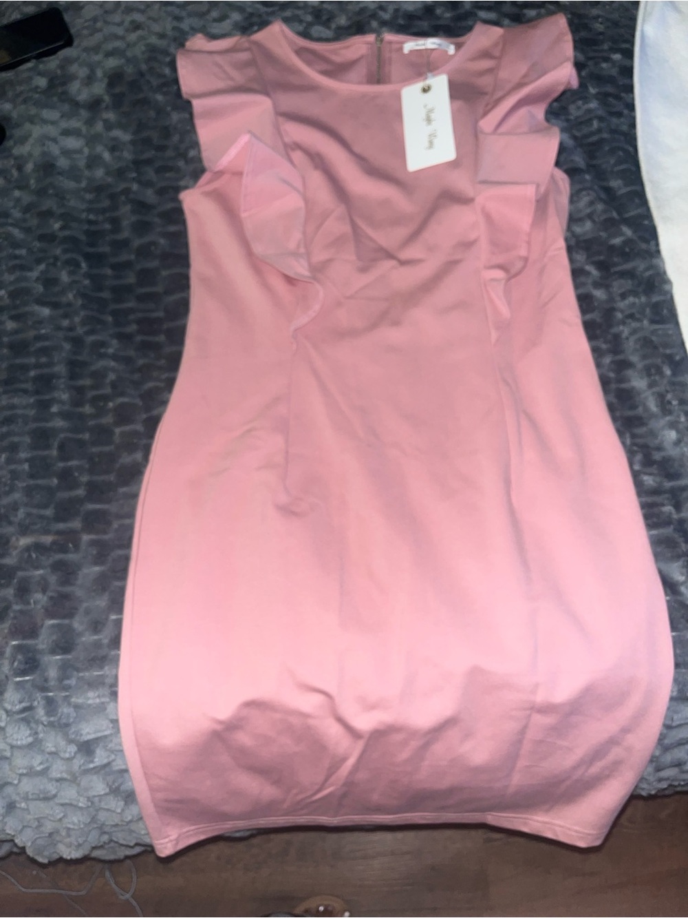 Pink Ruffle Sleeve Mini Dress - Picture 3 of 5